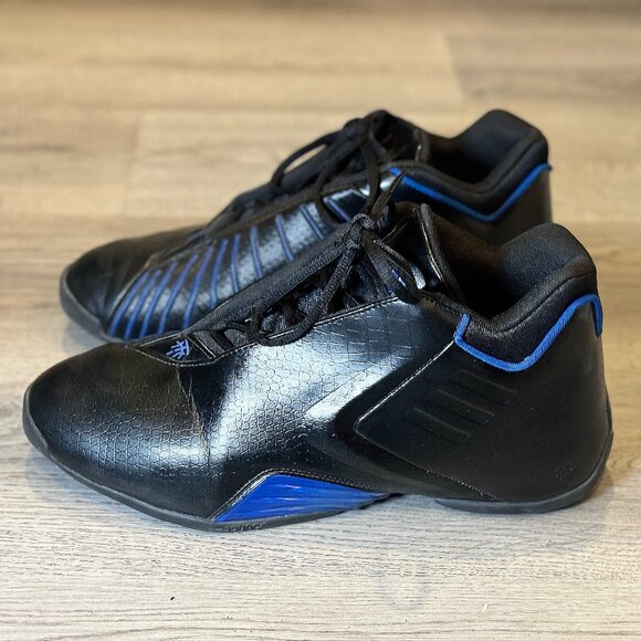 9/10 - Size 11.5 - Adidas TMAC 3 Restomod Basketball Shoes Black Blue - Picture 1 of 6
